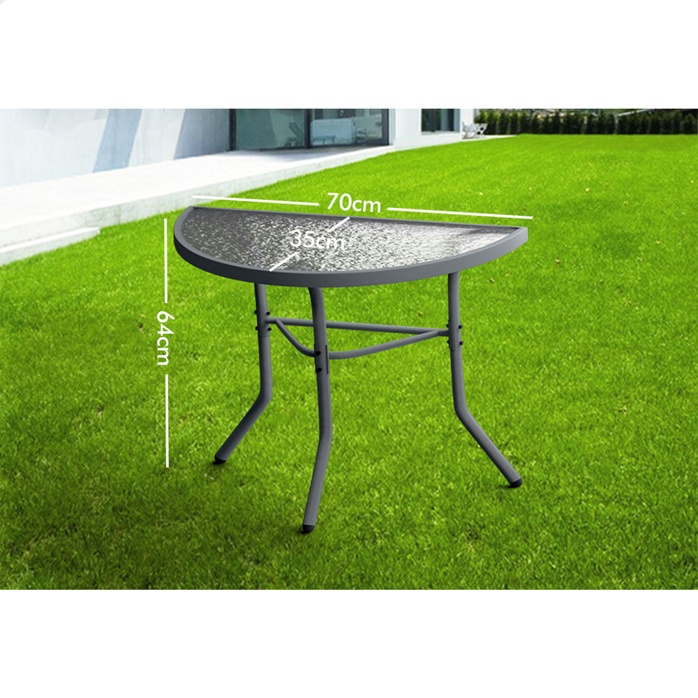 ALFORDSON Patio Side Coffee Table Garden Metal Grey