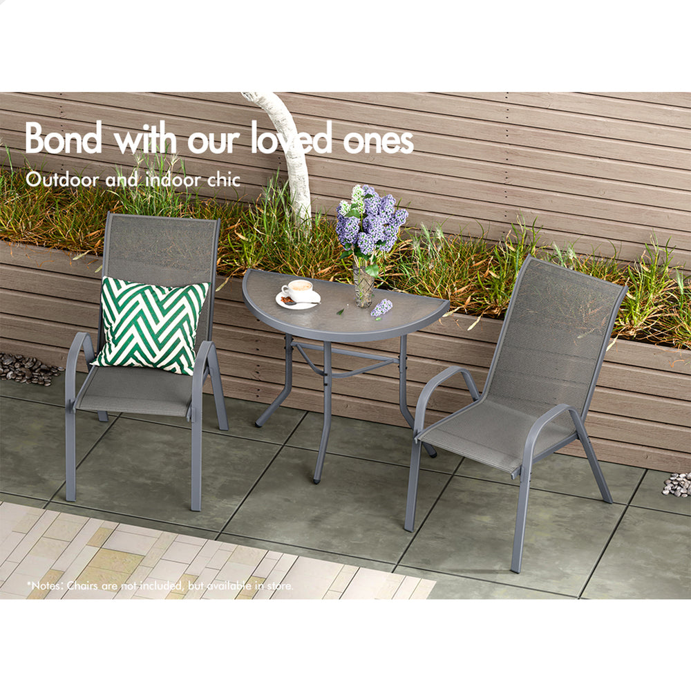 ALFORDSON Patio Side Coffee Table Garden Metal Grey