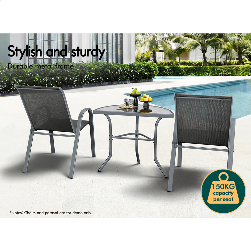 ALFORDSON Patio Side Coffee Table Garden Metal Grey