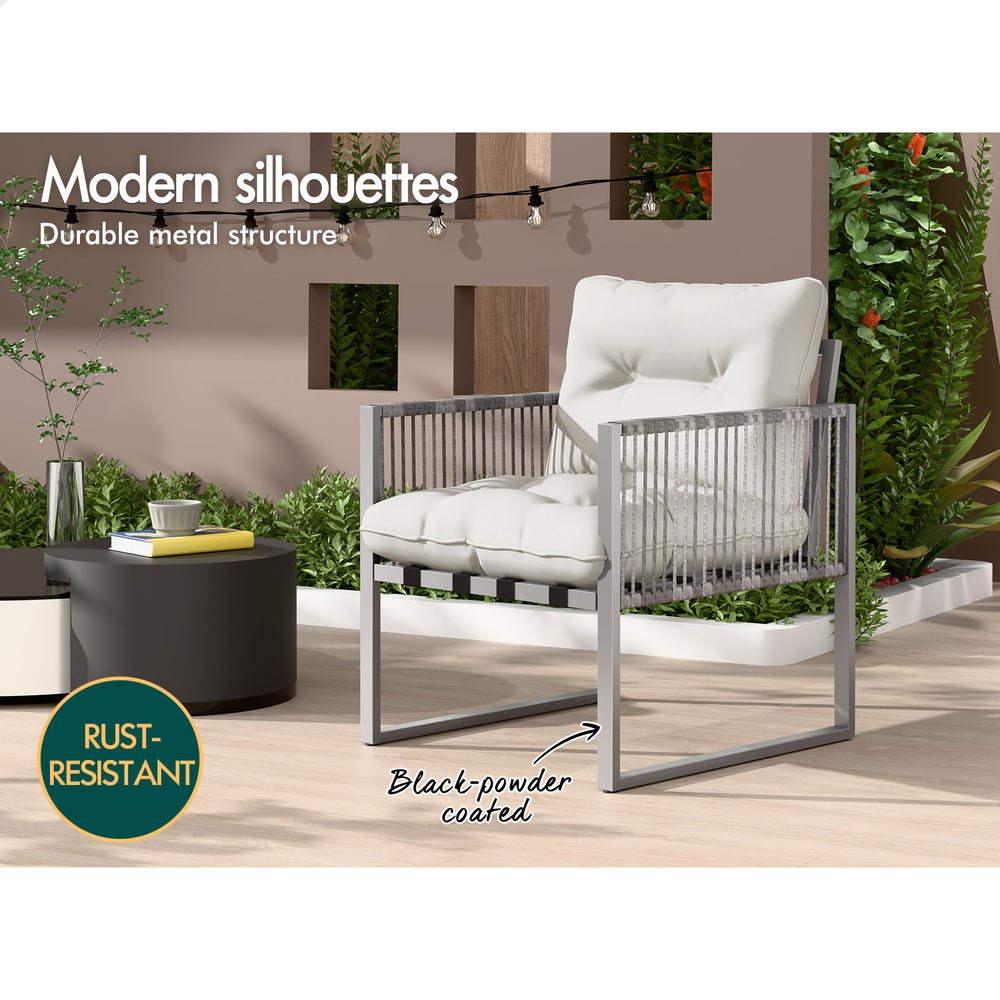 ALFORDSON Outdoor Furniture Dining Set Patio Glass Table Lounge Chairs Garden