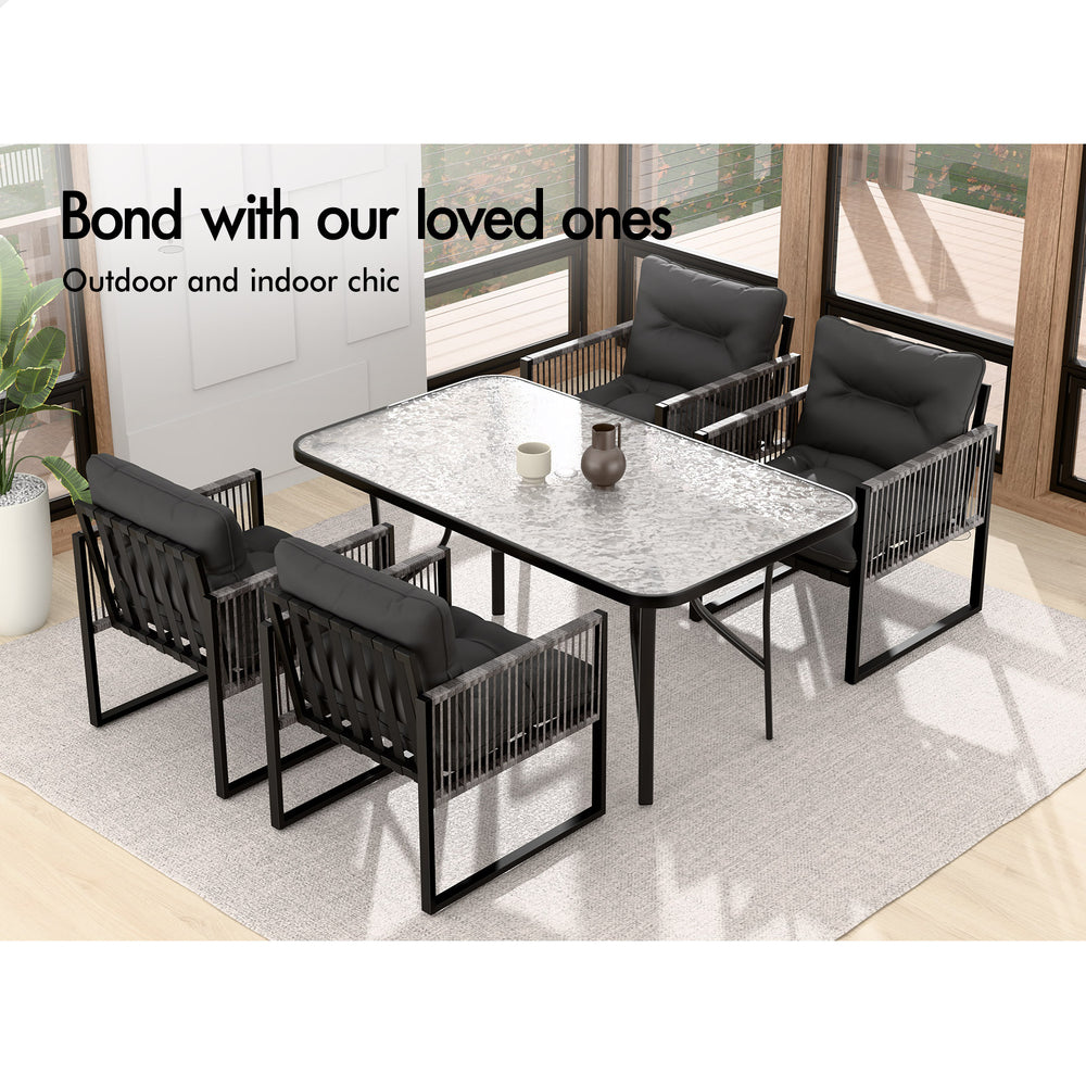 ALFORDSON Outdoor Furniture Dining Setting Patio Table Chairs Set Wicker Lounge
