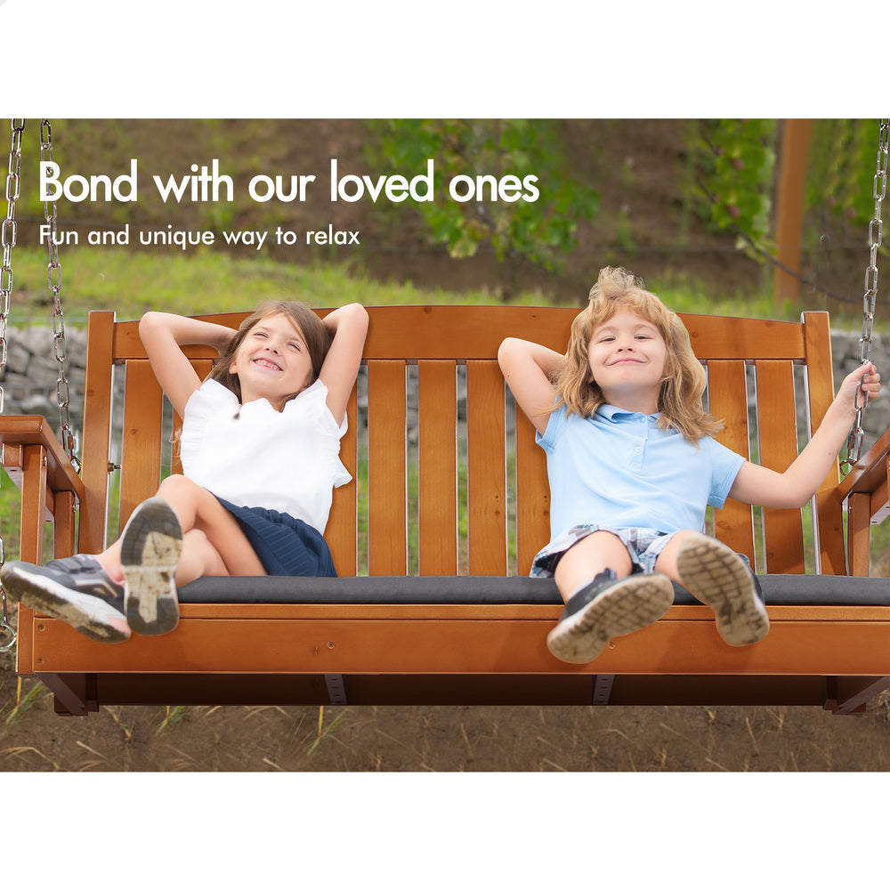 ALFORDSON Swing Chair Outdoor Furniture Wooden Garden Canopy Teak XL