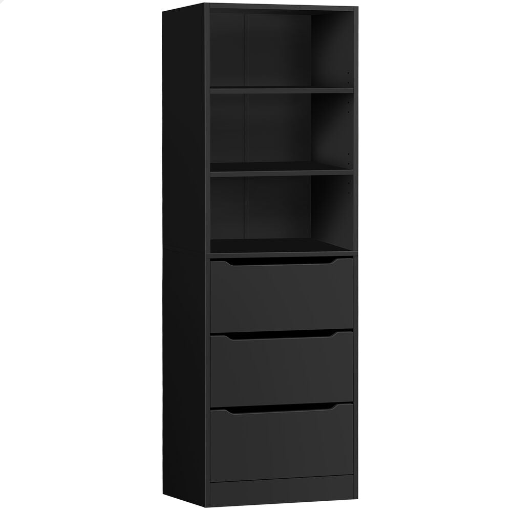 ALFORDSON Chest of 3 Drawers Office Storage Cabinet Tallboy Bedroom Black