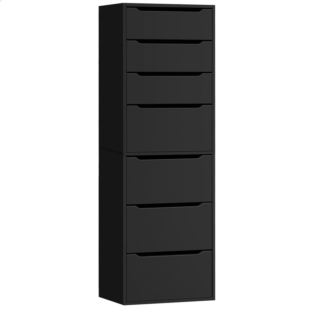 ALFORDSON Chest of 7 Drawers Office Storage Cabinet Tallboy Bedroom Black