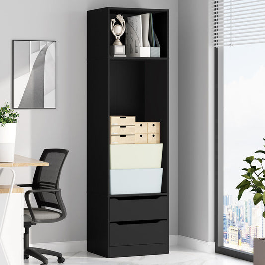 ALFORDSON Chest of 2 Drawers Office Storage Cabinet Tallboy Bedroom Black