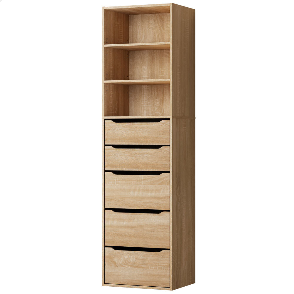 ALFORDSON Chest of 5 Drawers Office Storage Cabinet Tallboy Bedroom Wood