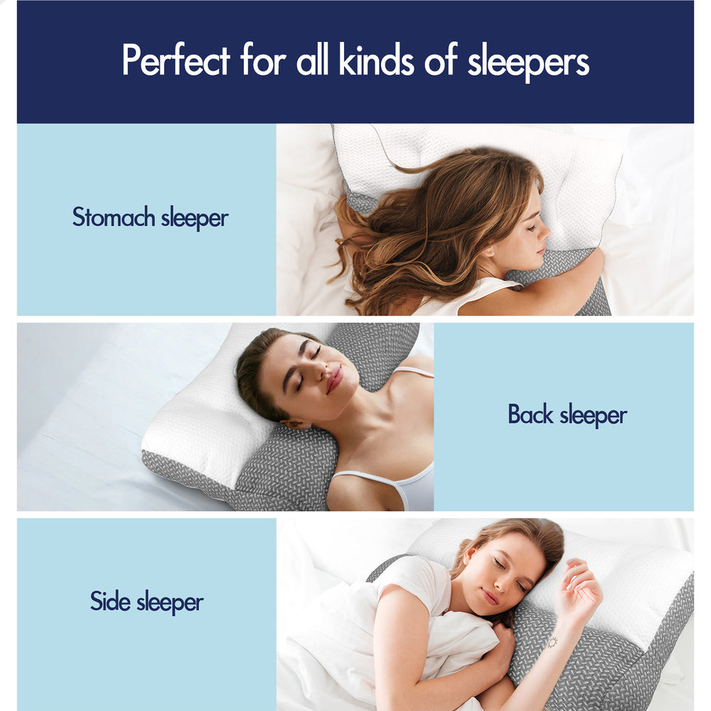 STARRY EUCALYPT Cervical Ergonomic Pillow Contour Neck Orthopedic Pain Relief Bed Pillow