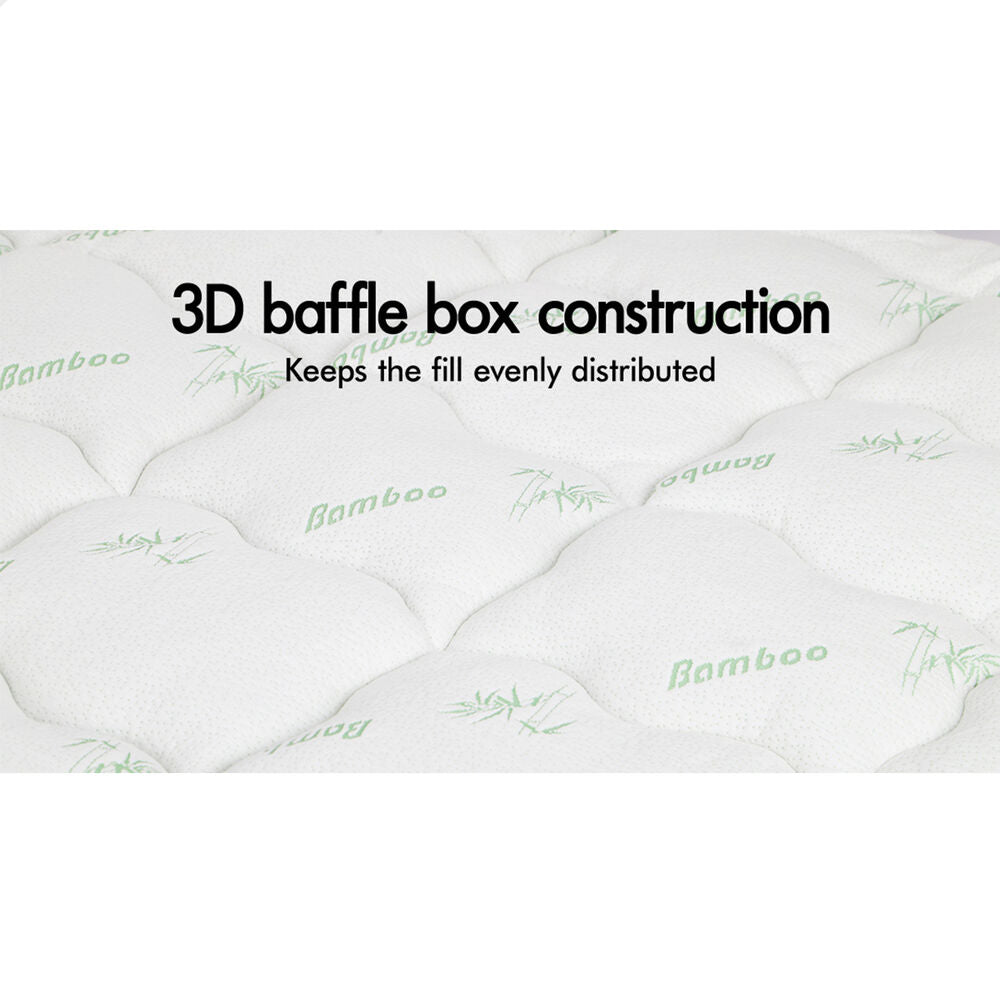 STARRY EUCALYPT Bamboo Fibre Pillowtop Mattress Topper Underlay Pad 11cm Double