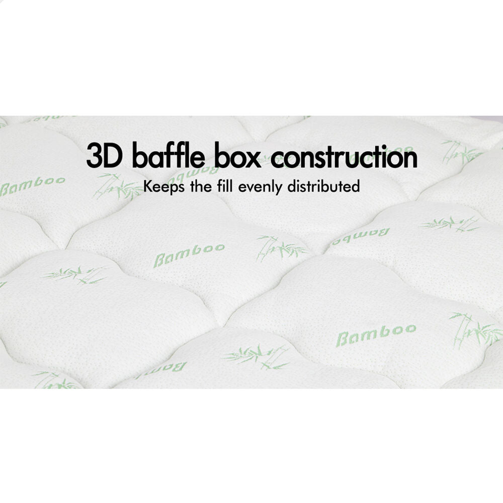 STARRY EUCALYPT Bamboo Fibre Pillowtop Mattress Topper Underlay Pad 9cm Double