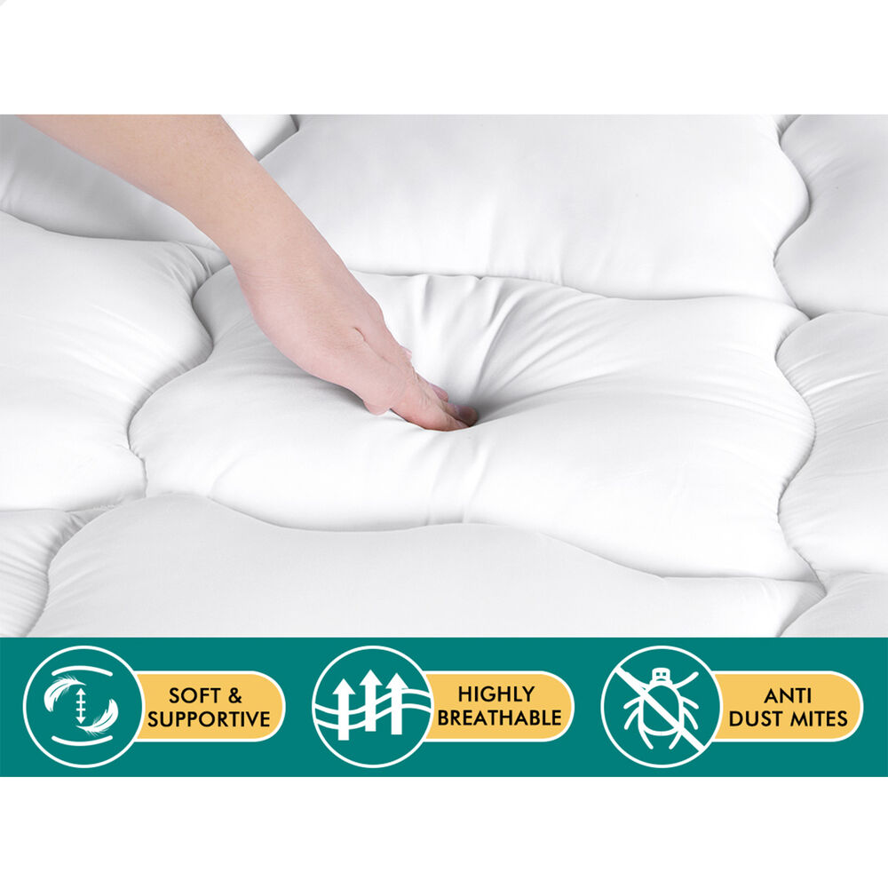 STARRY EUCALYPT Mattress Topper Pillowtop Luxury Bedding Cover 9cm King Single