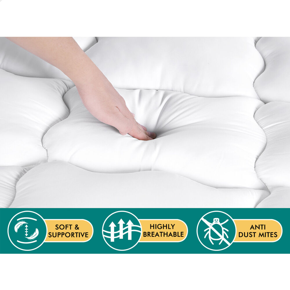 STARRY EUCALYPT Mattress Topper Pillowtop Mesh Bedding Mat Cover 11cm King