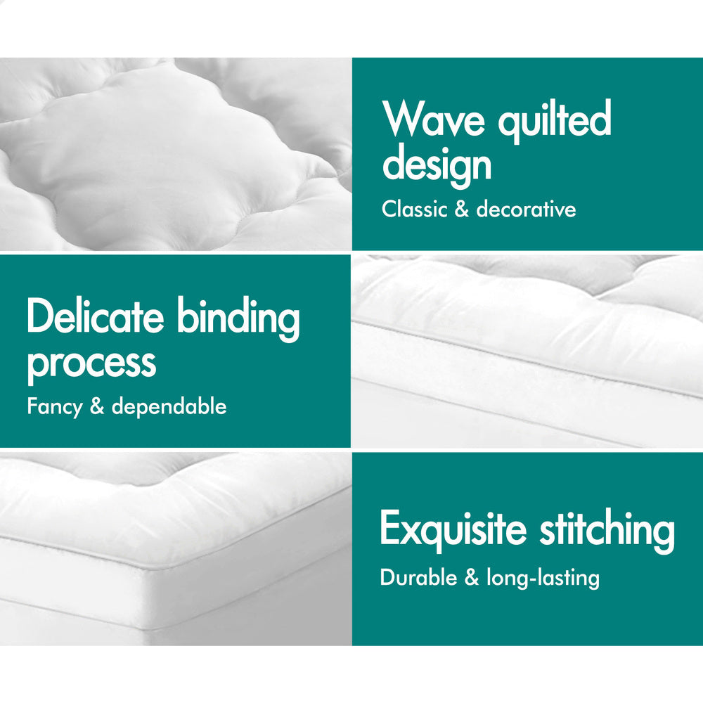 STARRY EUCALYPT Mattress Topper Pillowtop 1000gsm 7cm White Double