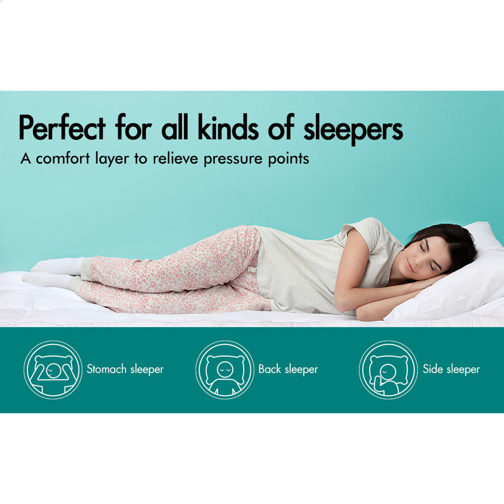 STARRY EUCALYPT Mattress Topper Pillowtop 1000gsm 7cm White Double