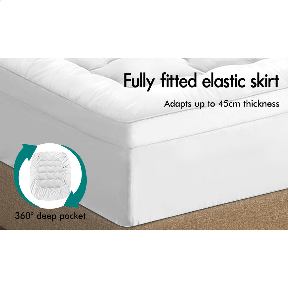 STARRY EUCALYPT Mattress Topper Pillowtop 1000gsm 7cm White Double