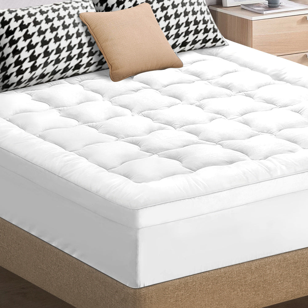 STARRY EUCALYPT Mattress Topper Pillowtop 1000gsm 7cm White Double
