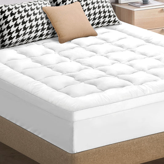 STARRY EUCALYPT Mattress Topper Pillowtop 1000gsm 7cm White Double