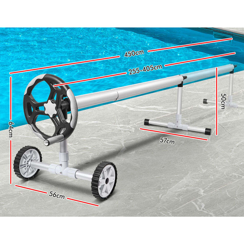 ALFORDSON Pool Cover 500 Micron 6.5X3M Solar Blanket Swimming 4.5M Grey Roller
