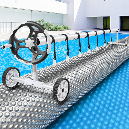 ALFORDSON Pool Cover 500 Micron 7X4M Solar Blanket Swimming 4.5M Grey Roller