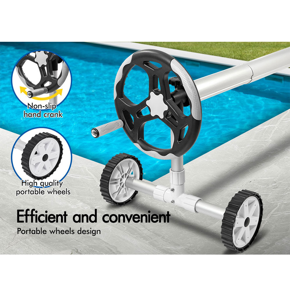 ALFORDSON Pool Cover 500 Micron 10X4M Solar Blanket Swimming 6M Grey Roller