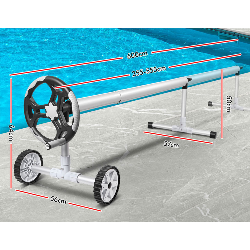 ALFORDSON Pool Cover 500 Micron 11X4.8M Solar Blanket Swimming 6M Grey Roller