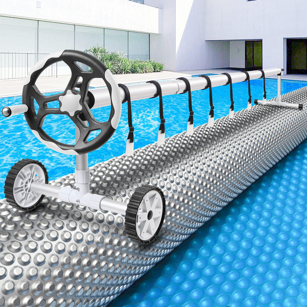 ALFORDSON Pool Cover 500 Micron 7X3.5M Solar Blanket Swimming 6M Grey Roller