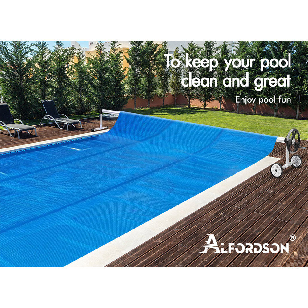 ALFORDSON Pool Cover 500 Micron 8X4.2M Solar Blanket Swimming 6M Grey Roller