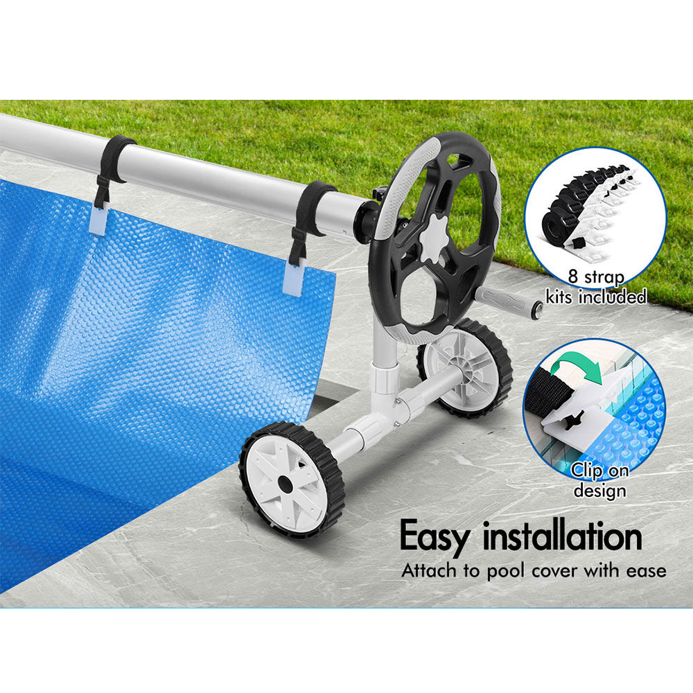 ALFORDSON Pool Cover 500 Micron 9.5X5M Solar Blanket Swimming 6M Grey Roller
