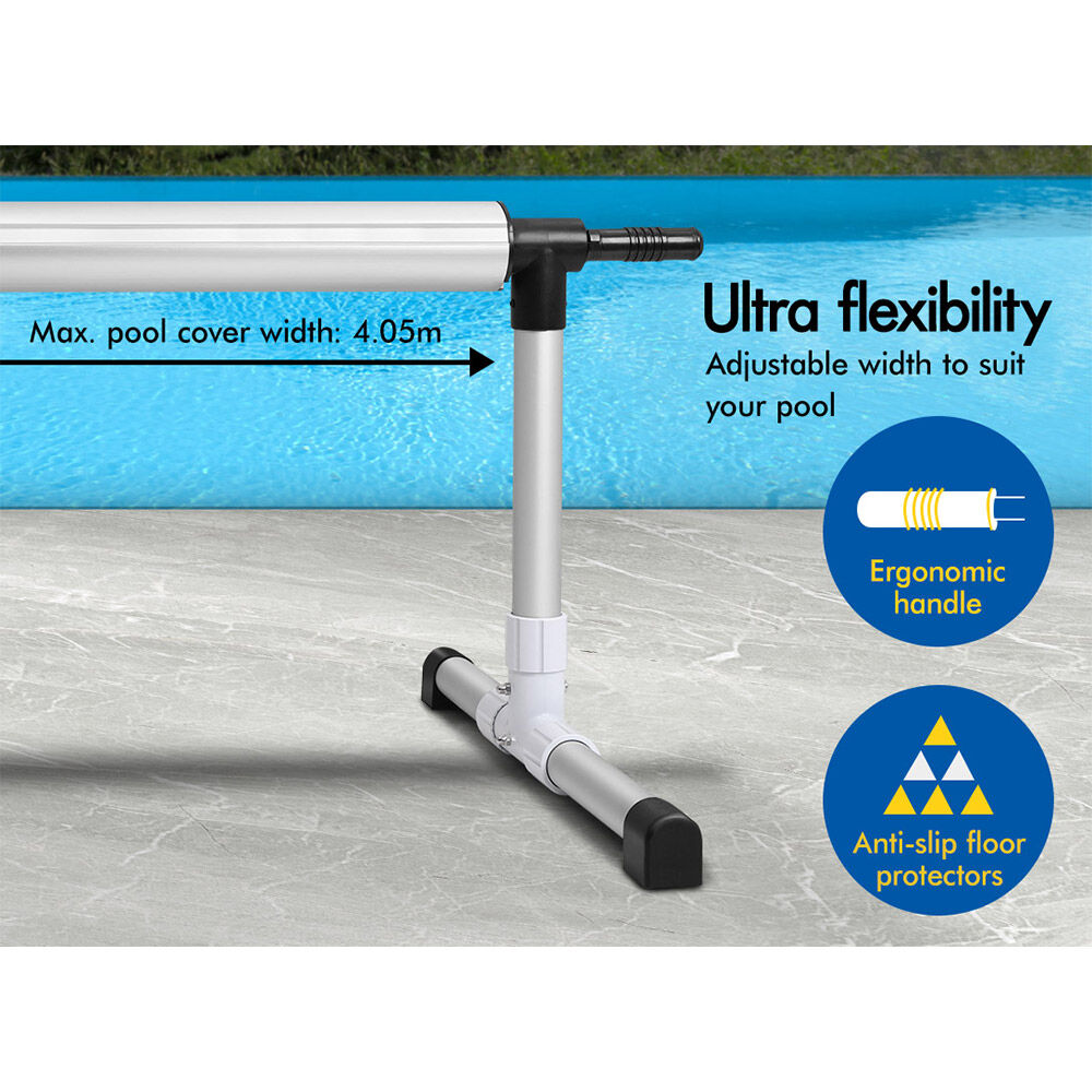ALFORDSON Pool Cover 500 Micron 7X4M Solar Blanket Swimming 4.5M Black Roller