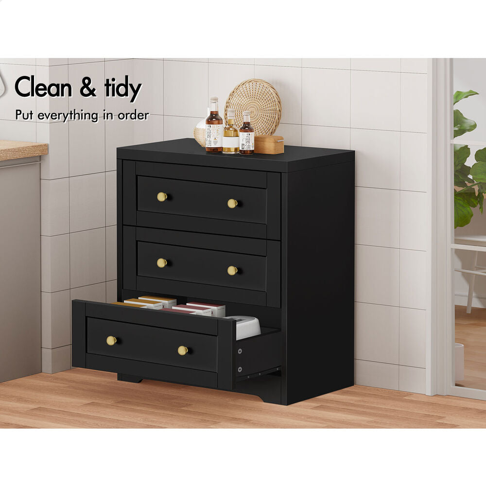 ALFORDSON 3 Chest of Drawers Storage Cabinet Hamptons Bedside Table Tallboy