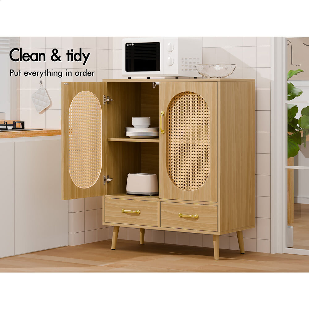 ALFORDSON Buffet Sideboard Rattan Storage Cabinet Cupboard Doors Drawers Pantry