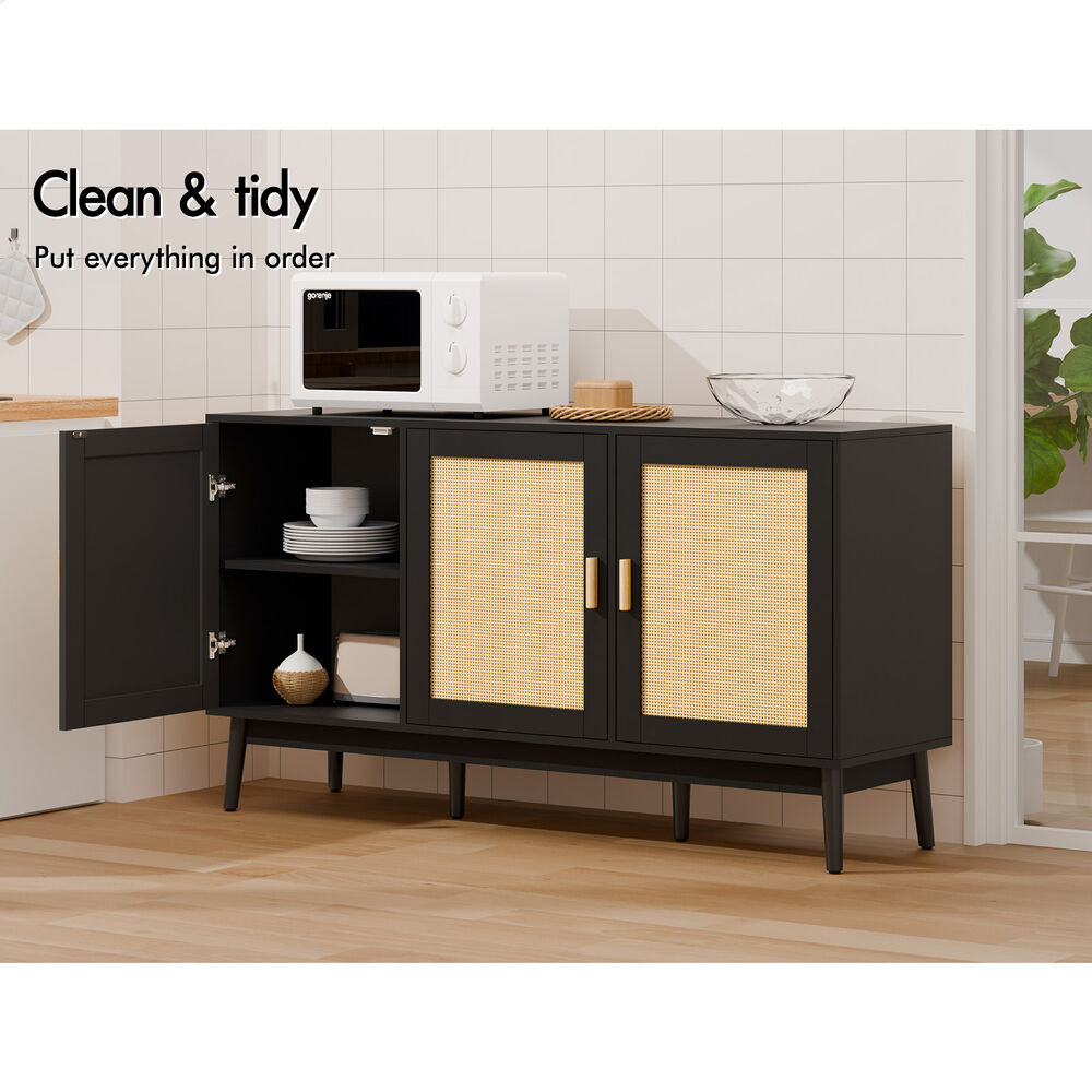 ALFORDSON Buffet Sideboard Cupboard Cabinet Storage Rattan Pantry Kitchen Doors
