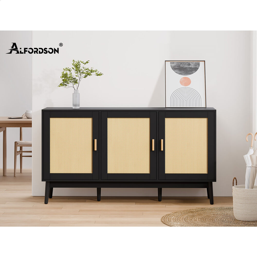ALFORDSON Buffet Sideboard Cupboard Cabinet Storage Rattan Pantry Kitchen Doors
