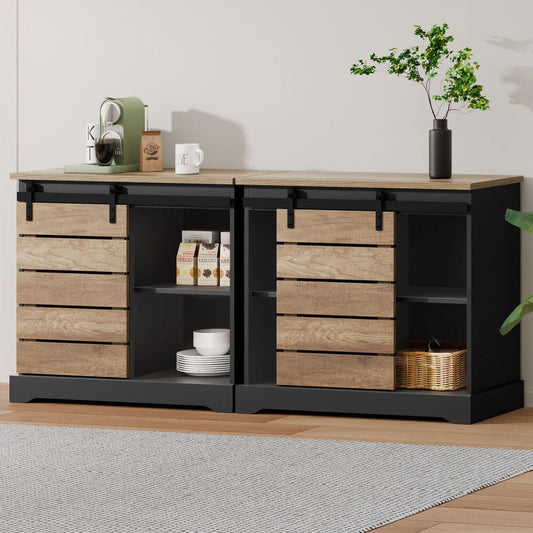 ALFORDSON 2x Buffet Sideboard Cabinet Sliding Door Cupboard Storage Kitchen