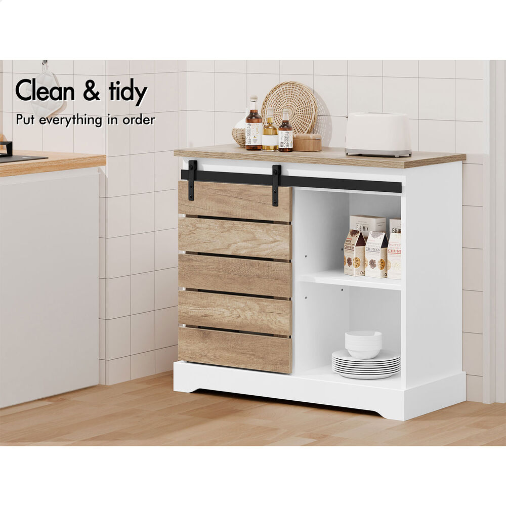 ALFORDSON Buffet Sideboard Cabinet Storage Cupboard Sliding Door Pantry White