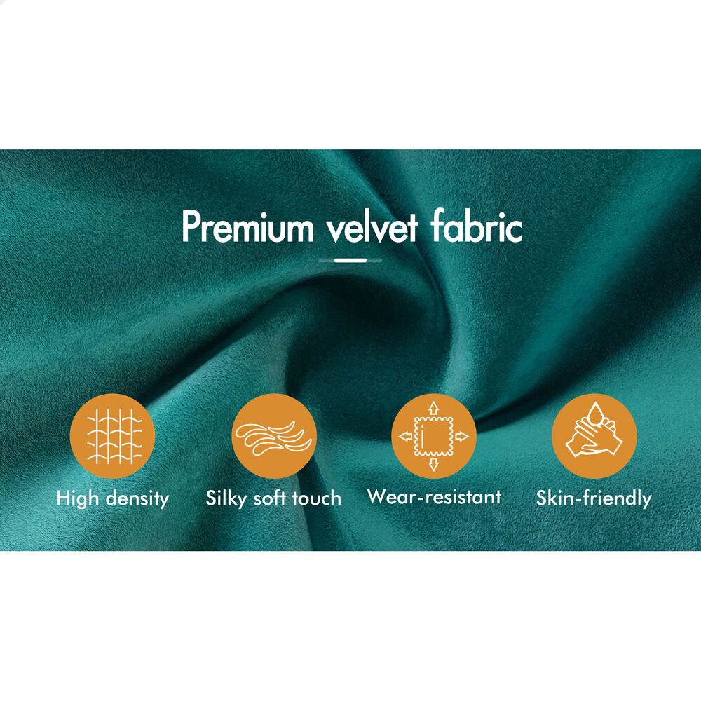 ALFORDSON Sofa Bed Futon Lounge 3 Seater Velvet Green