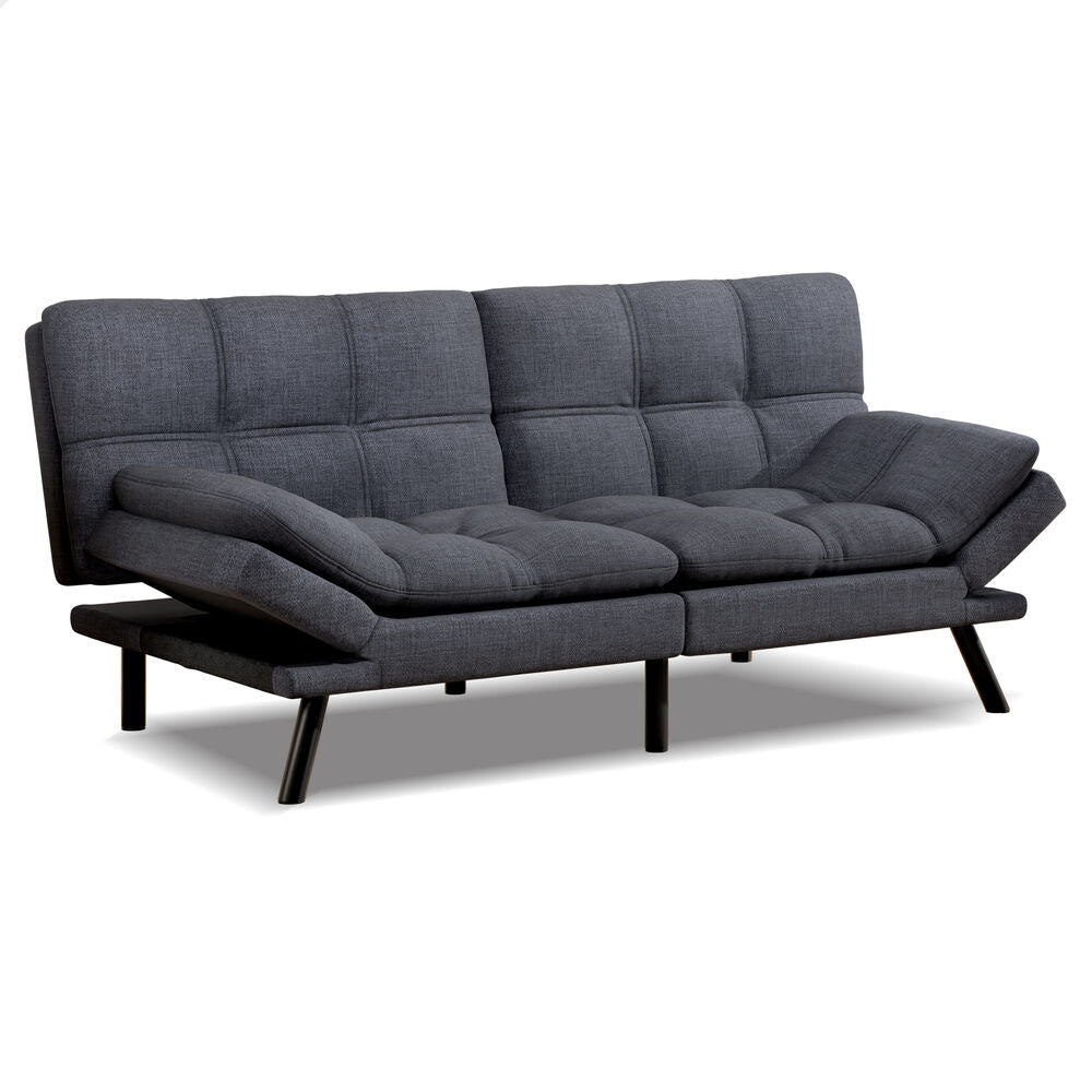 ALFORDSON Sofa Bed Couch 3 Seater Lounge Recliner Fabric Grey