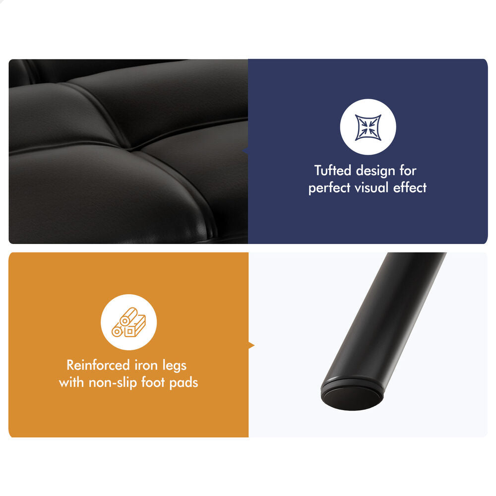 ALFORDSON Sofa Bed Recliner Lounge 3 Seater Leather Black
