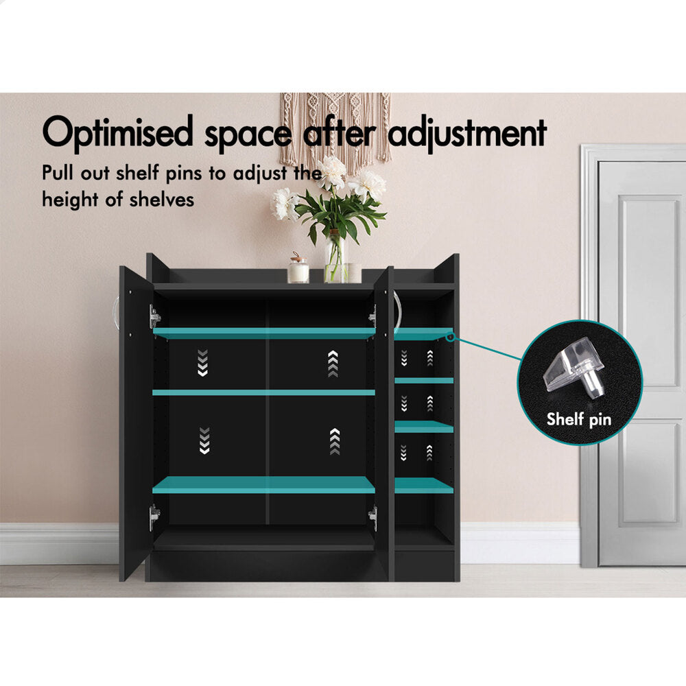ALFORDSON Shoe Cabinet Storage Rack 21 Pairs Black