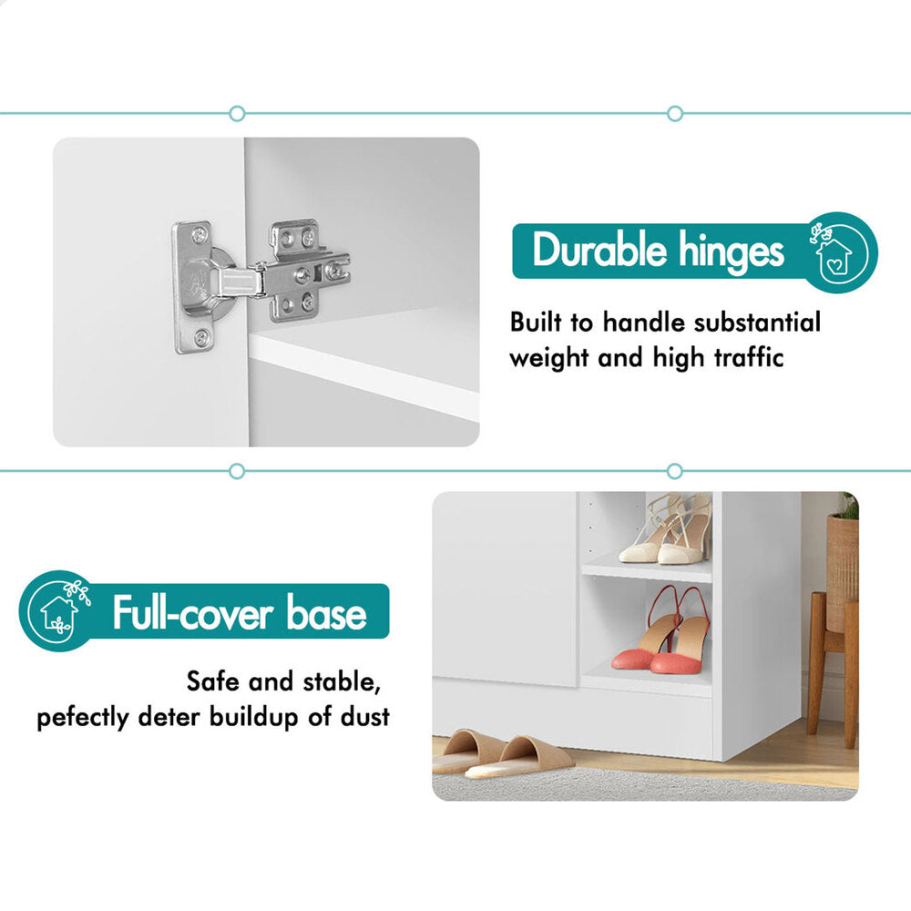 ALFORDSON Shoe Cabinet Storage Rack 21 Pairs White