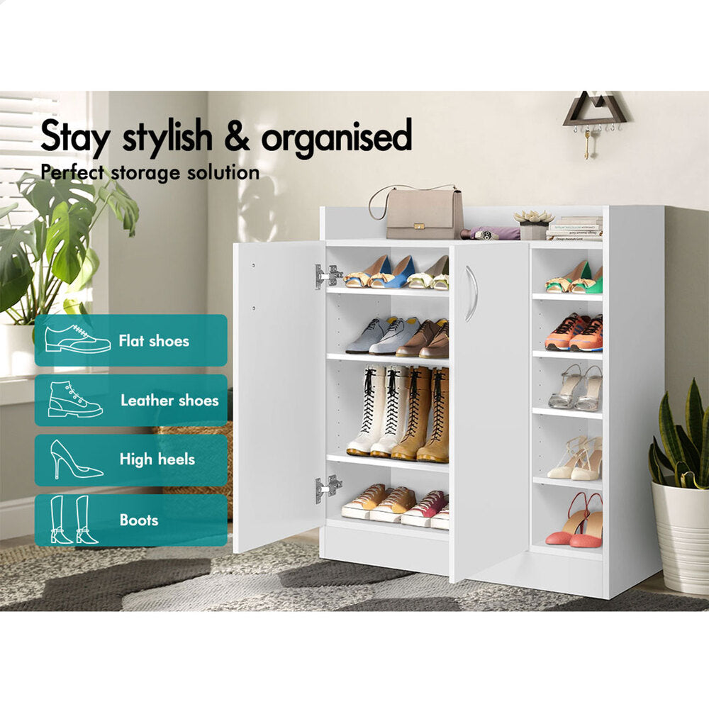 ALFORDSON Shoe Cabinet Storage Rack 21 Pairs White