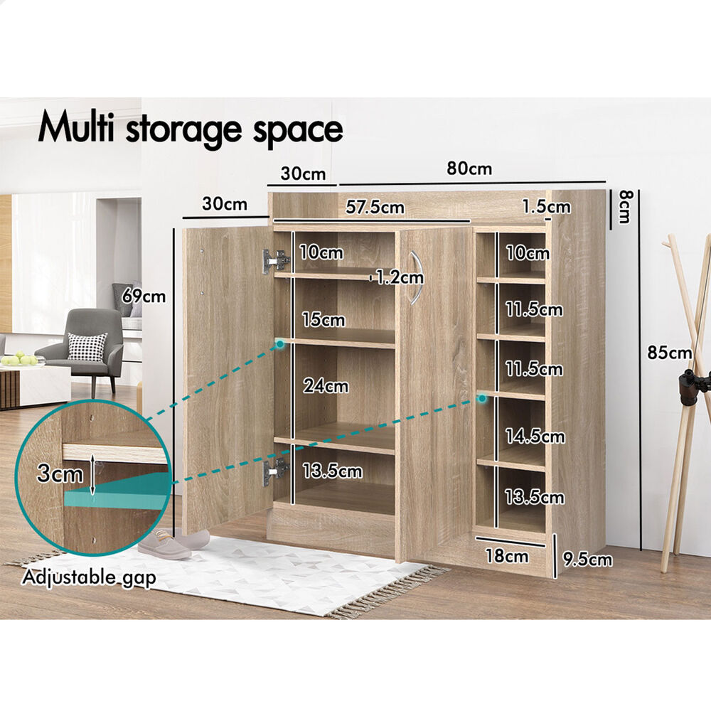 ALFORDSON Shoe Cabinet Storage Rack 21 Pairs Wood