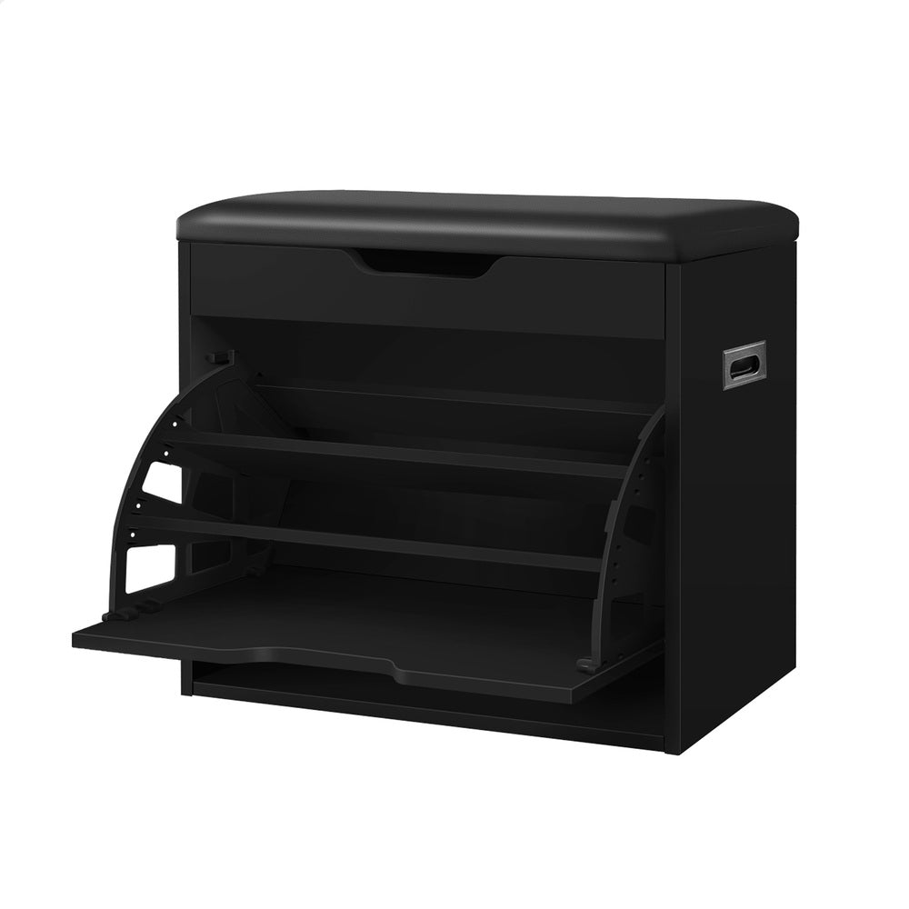 ALFORDSON Shoe Cabinet Bench Rack 12 Pairs Black