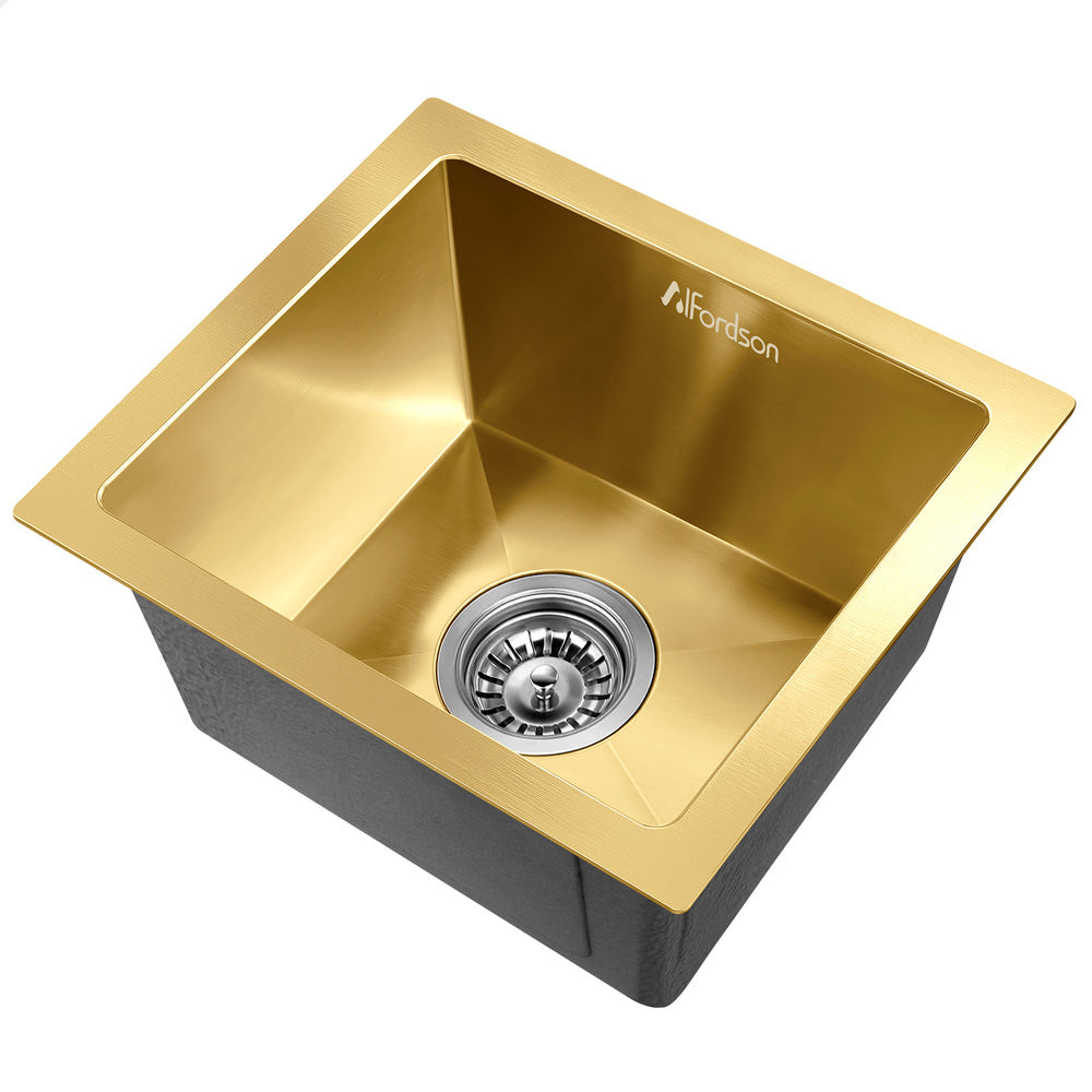 ALFORDSON Kitchen Sink 34x31cm Stainless Steel Basin Single Bowl Gold