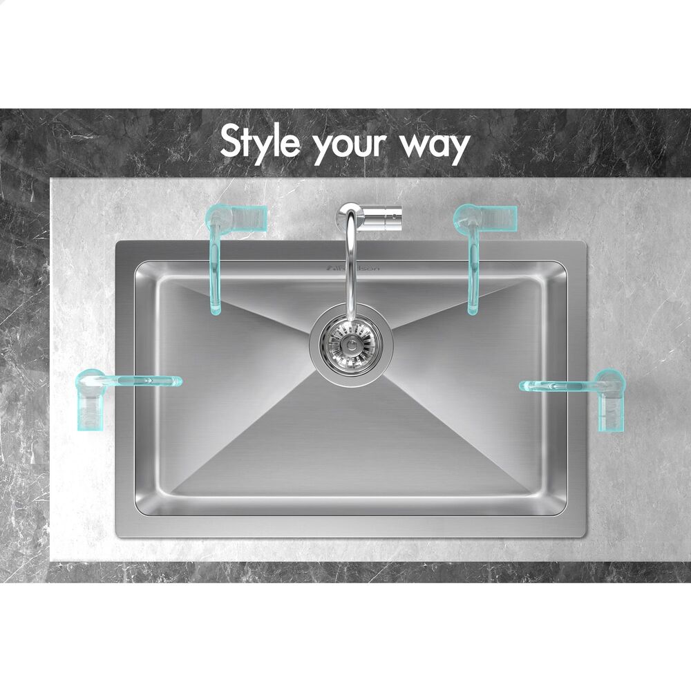 ALFORDSON Kitchen Sink Stainless Steel Drop in Flush Under Mount Bowl 700X450MM