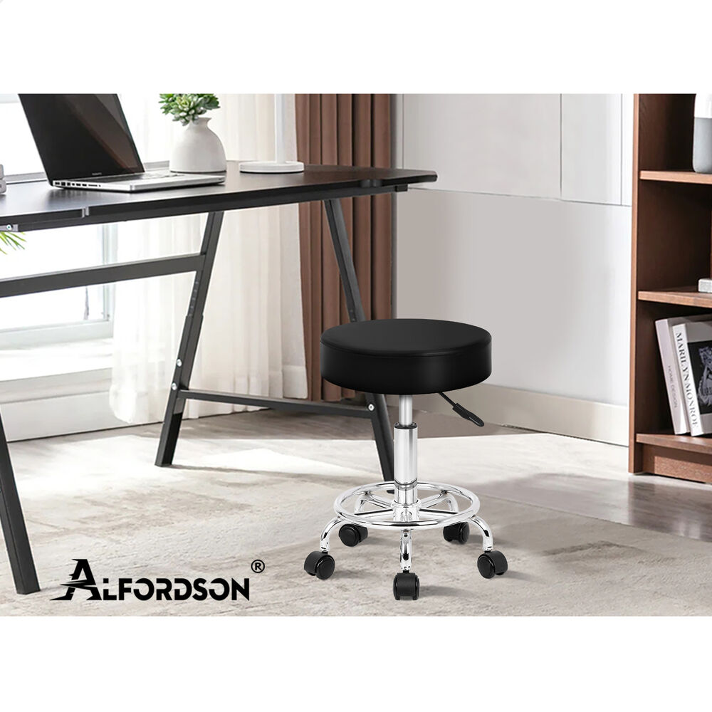 ALFORDSON 2x Salon Stool Round Swivel Barber Hair Dress Chair Gas Lift Black
