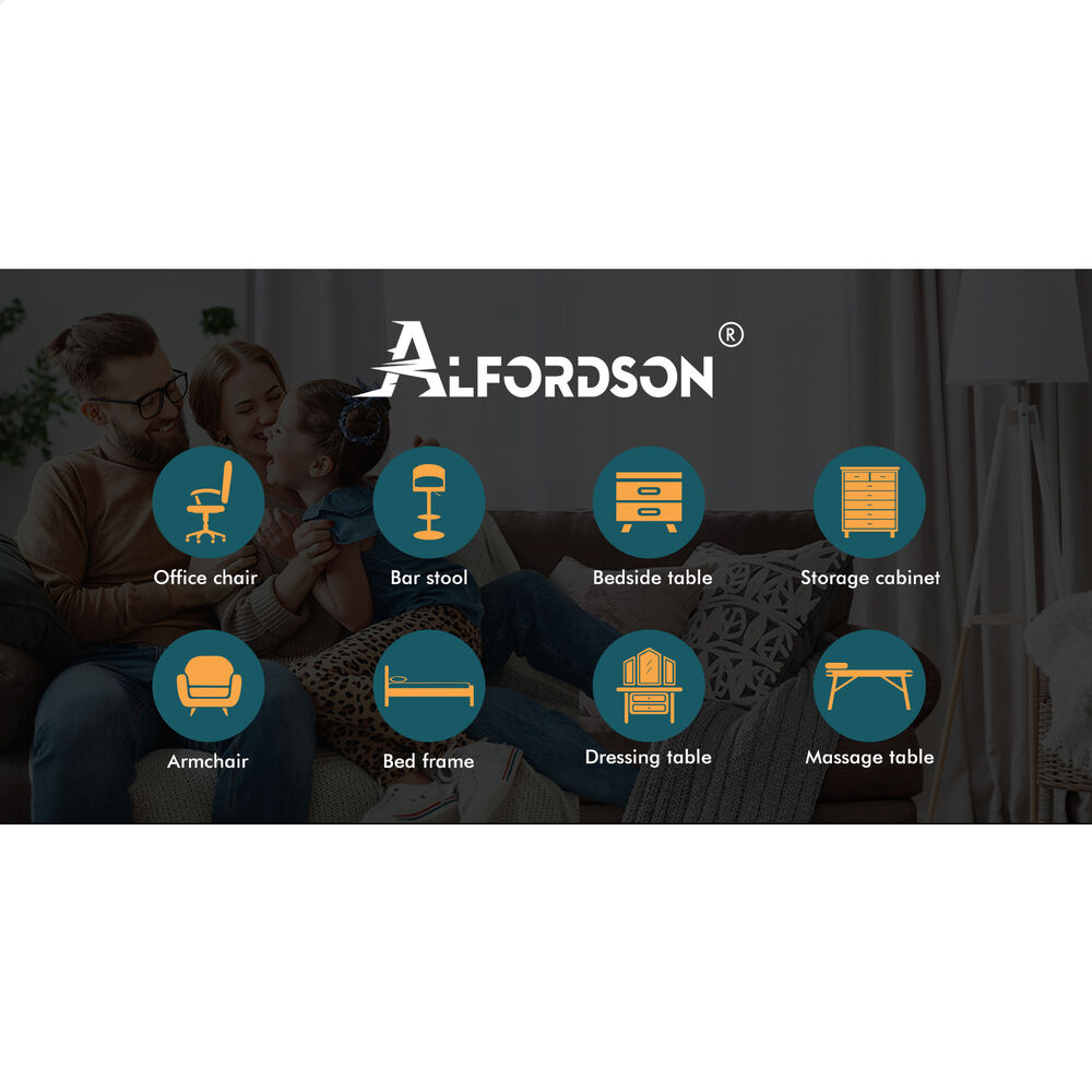 ALFORDSON 2x Salon Stool Round Swivel Barber Hair Dress Chair Gas Lift All Black