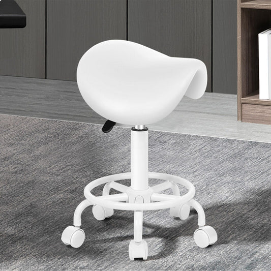 ALFORDSON Salon Stool Saddle Swivel Barber Hair Dress Chair Sierra All White