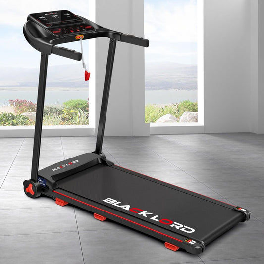 BLACK LORD Treadmill Electric Exercise Running Machine Incline Foldable 390mm