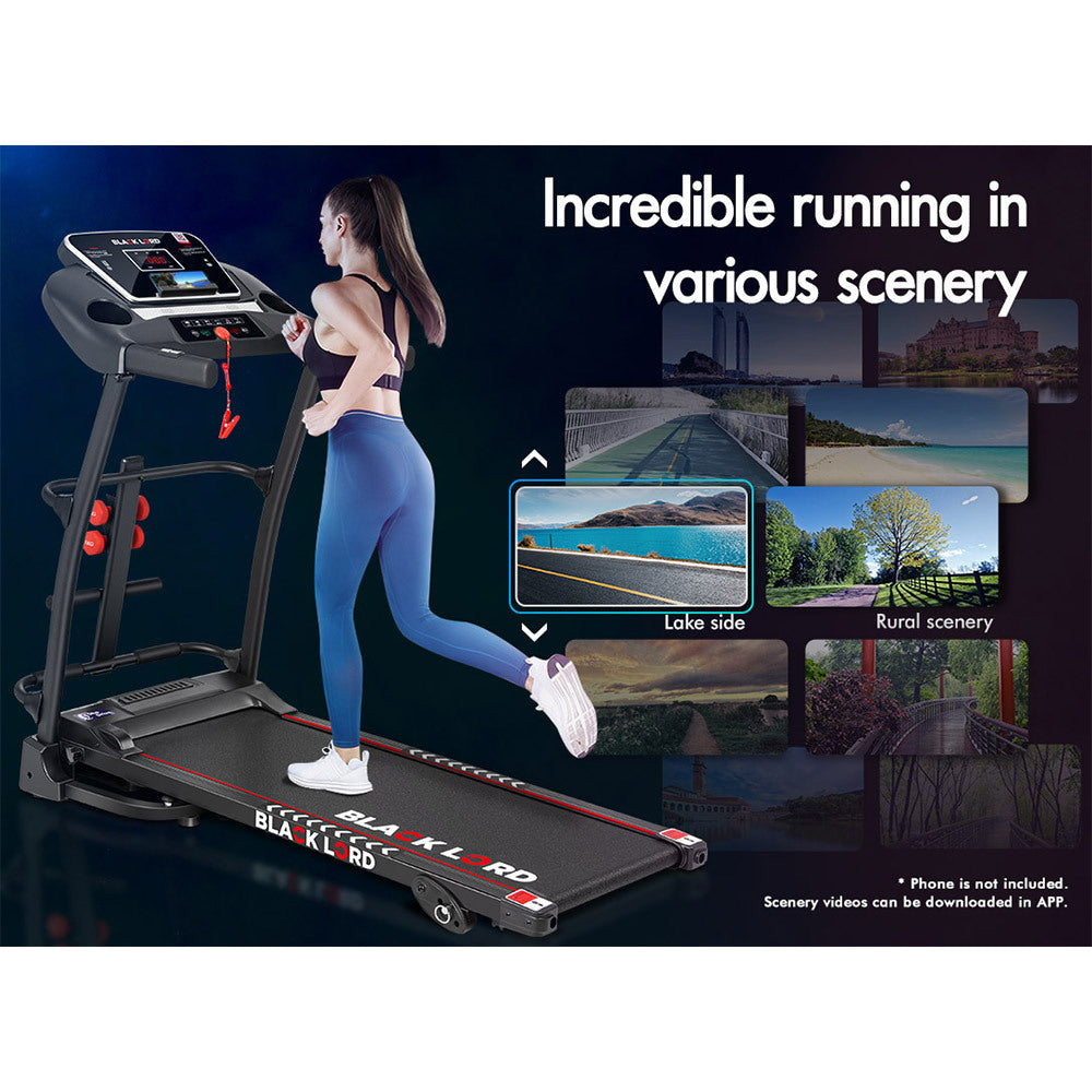 BLACK LORD Treadmill Electric Exercise Machine Run Home Gym Fitness Foldable