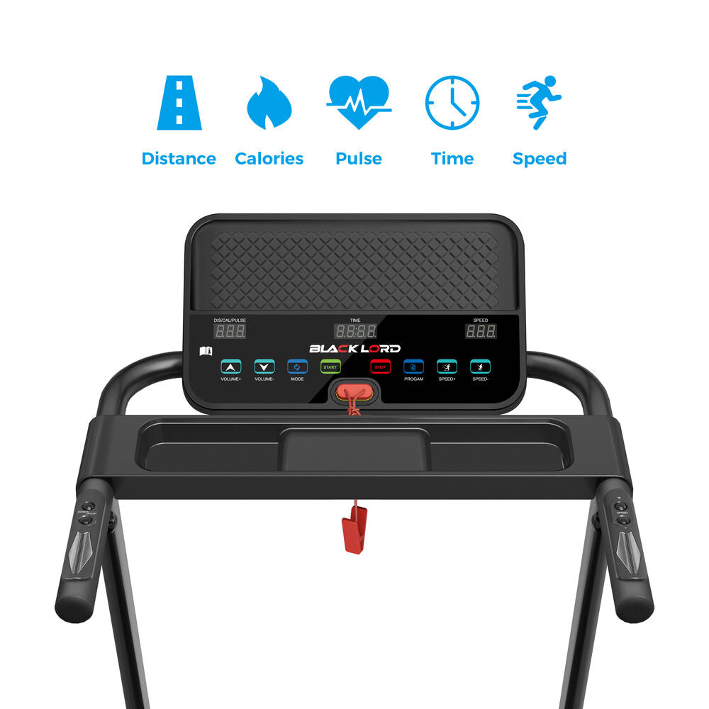 BLACK LORD Treadmill Electric Exercise Running Folding Machine Home Gym Fitness